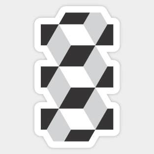 Cubism Black and White Sticker